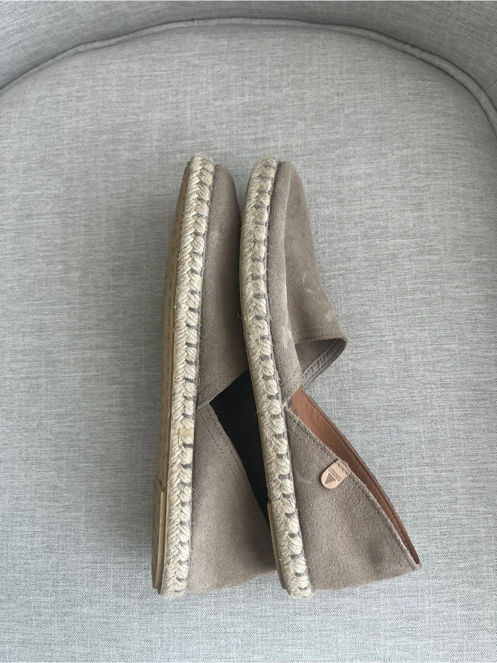 Verbenas Carmen Tan Suede Espadrille Flats Size 38